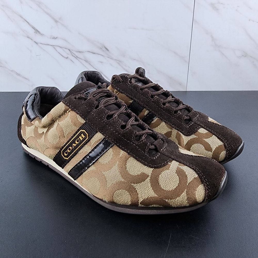 Coach Kathleen Signature Brown Sneakers